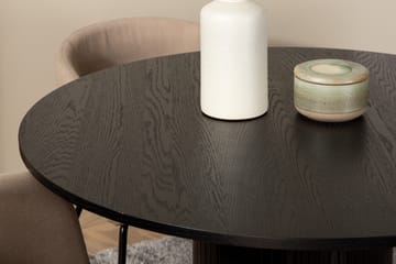 Biana Spisegruppe 110 cm Rund inkl. 4 Berita Stoler - Svart/Beige - Møbler - Bord - Spisegruppe