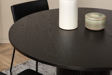 Biana Spisegruppe 110 cm Rund inkl. 4 Kenth Stoler - Svart/Kunstlær - Møbler - Bord - Spisegruppe