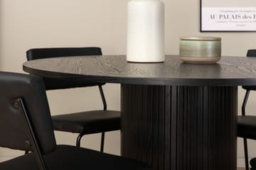 Biana Spisegruppe 110 cm Rund inkl. 4 Kenth Stoler - Svart/Kunstlær - Møbler - Bord - Spisegruppe