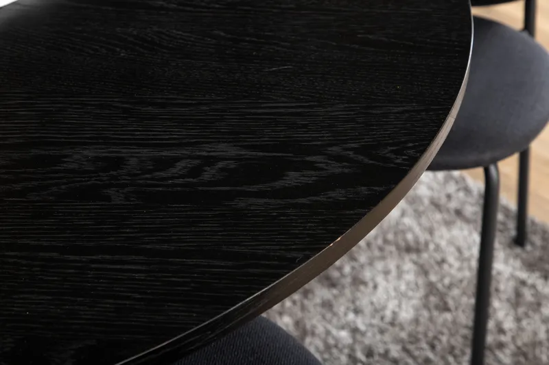 Biana Spisegruppe 110 cm Rund inkl. 4 Moncoll Stoler - Svart - Møbler - Bord - Spisegruppe