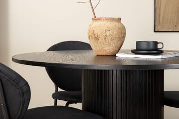 Biana Spisegruppe 110 cm Rund inkl. 4 Moncoll Stoler - Svart - Møbler - Bord - Spisegruppe