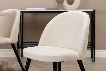 Biana Spisegruppe 110 cm Rund inkl. 4 Valera Cordfløyelstole - Beige/Svart - Møbler - Bord - Spisegruppe