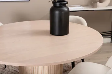 Biana Spisegruppe 110 cm Rund inkl. 4 Valera Cordfløyelstole - Beige/Svart - Møbler - Bord - Spisegruppe