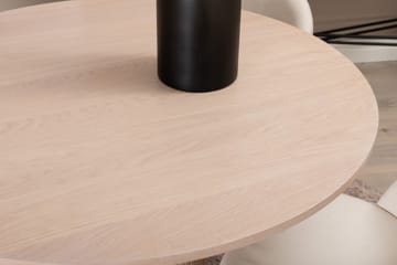 Biana Spisegruppe 110 cm Rund inkl. 4 Valera Cordfløyelstole - Beige/Svart - Møbler - Bord - Spisegruppe