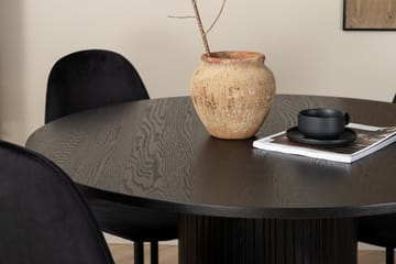 Biana Spisegruppe 110 cm Rund inkl. 4 Pontus Stoler - Svart - Møbler - Bord - Spisegruppe