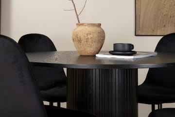 Biana Spisegruppe 110 cm Rund inkl. 4 Pontus Stoler - Svart - Møbler - Bord - Spisegruppe