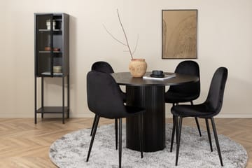 Biana Spisegruppe 110 cm Rund inkl. 4 Pontus Stoler - Svart - Møbler - Bord - Spisegruppe
