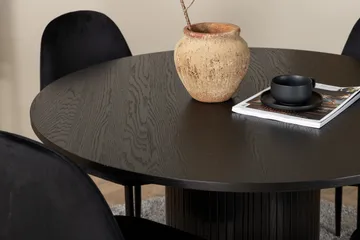 Biana Spisegruppe 110 cm Rund inkl. 4 Pontus Stoler - Svart - Møbler - Bord - Spisegruppe