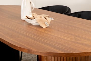Biana Spisegruppe 200 cm Oval inkl. 4 Berita Fløyelsstoler - Valnøttbrun/Svart - Møbler - Bord - Spisegruppe