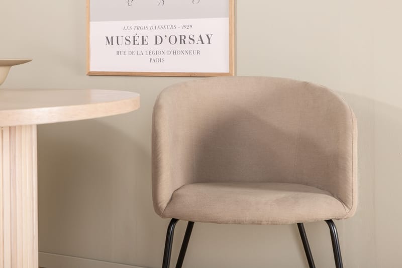 Biana Spisegruppe 200 cm Oval inkl. 4 Berita Stoler - Beige/Svart - Møbler - Bord - Spisegruppe