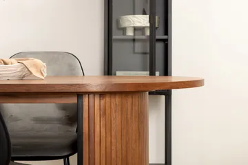 Biana Spisegruppe 200 cm Oval inkl. 4 Emsa Stoler - Valnøttbrun/Lysegrå/Svart - Møbler - Bord - Spisegruppe