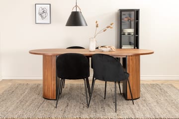 Biana Spisegruppe 200 cm Oval inkl. 4 Foyos Stoler - Valnøttbrun/Svart - Møbler - Bord - Spisegruppe