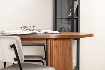 Biana Spisegruppe 200 cm Oval inkl. 4 Kenth Fløyelsstoler - Valnøttbrun/Lysegrå - Møbler - Bord - Spisegruppe