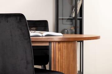 Biana Spisegruppe 200 cm Oval inkl. 4 Robin Fløyelsstoler - Valnøttbrun/Svart - Møbler - Bord - Spisegruppe