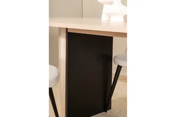 Biana Spisegruppe 200 cm Oval inkl. 4 Valera Cordfløyelstole - Beige/Svart/Beige - Møbler - Bord - Spisegruppe