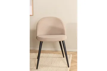 Biana Spisegruppe 200 cm Oval inkl. 4 Velvets Stoler - Beige/Svart - Møbler - Bord - Spisegruppe