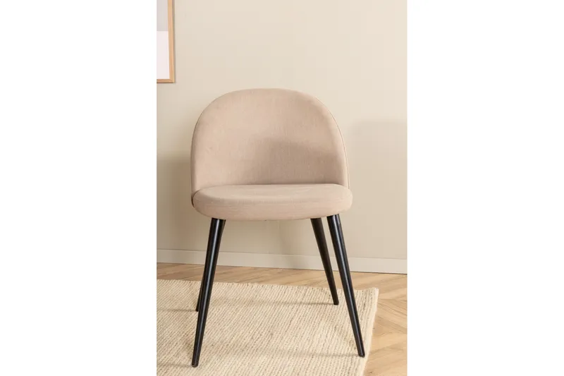 Biana Spisegruppe 200 cm Oval inkl. 4 Velvets Stoler - Beige/Svart - Møbler - Bord - Spisegruppe