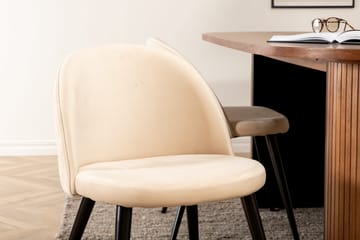 Biana Spisegruppe 200 cm Oval inkl. 4 Velvets Stoler - Valnøttbrun/Svart - Møbler - Bord - Spisegruppe