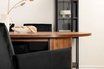 Biana Spisegruppe 200 cm Oval inkl. 4 Pipi Stoler - Valnøttbrun/Svart/Kopper - Møbler - Bord - Spisegruppe