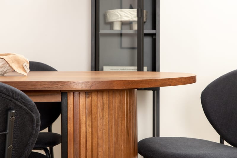 Biana Spisegruppe 200 cm Oval inkl. 6 Moncoll Stoler - Valnøtt/Svart - Møbler - Bord - Spisegruppe