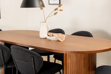 Biana Spisegruppe 200 cm Oval inkl. 6 Moncoll Stoler - Valnøtt/Svart - Møbler - Bord - Spisegruppe