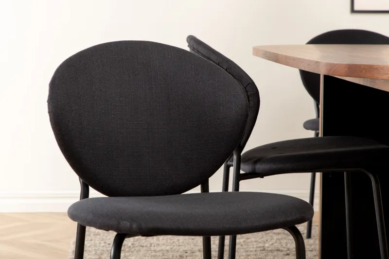 Biana Spisegruppe 200 cm Oval inkl. 6 Moncoll Stoler - Valnøtt/Svart - Møbler - Bord - Spisegruppe