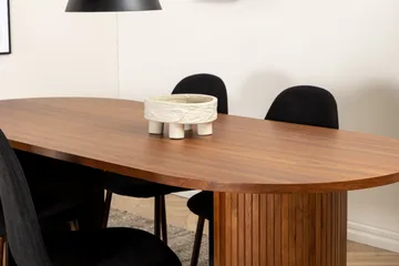 Biana Spisegruppe 200 cm Oval inkl. 6 Pontus Stoler - Valnøttbrun/Svart - Møbler - Bord - Spisegruppe