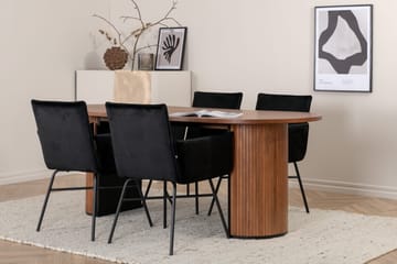 Bianca ovalt Spisebord med 4stk Pippi Spisestol - Møbler - Bord - Spisegruppe