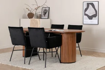 Bianca ovalt Spisebord med 4stk Pippi Spisestol - Møbler - Bord - Spisegruppe