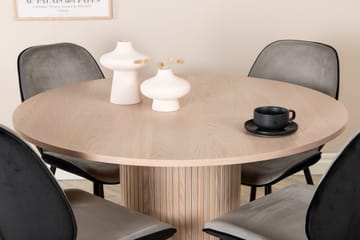 Bianca rundt spisebord med 4 Emma Spisestol - Møbler - Bord - Spisegruppe