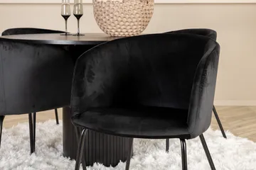 Bianca Rundt Spisebord med 4stk Berit Spisestol - Møbler - Bord - Spisegruppe