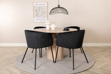 Bianca Rundt Spisebord med 4stk Berit Spisestol - Møbler - Bord - Spisegruppe