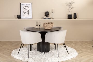 Bianca Rundt Spisebord med 4stk Berit Spisestol - Møbler - Bord - Spisegruppe