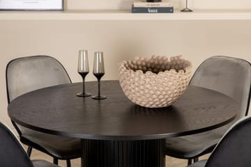 Bianca Rundt Spisebord med 4stk Emma Spisestol - Møbler - Bord - Spisegruppe