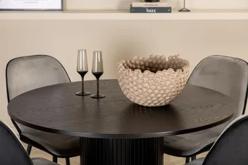 Bianca Rundt Spisebord med 4stk Emma Spisestol - Møbler - Bord - Spisegruppe