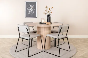 Bianca Rundt Spisebord med 4stk Kenth Spisestol - Møbler - Bord - Spisegruppe