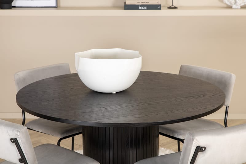 Bianca Rundt Spisebord med 4stk Kenth Spisestol - Møbler - Bord - Spisegruppe