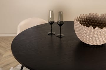 Bianca Rundt Spisebord med 4stk Velvet Spisestol - Møbler - Bord - Spisegruppe