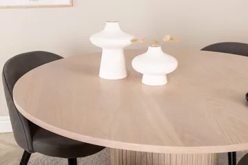 Bianca Rundt Spisebord med 4stk Velvet Spisestol - Møbler - Bord - Spisegruppe