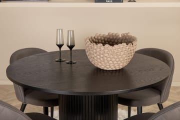 Bianca Rundt Spisebord med 4stk Velvet Spisestol - Møbler - Bord - Spisegruppe