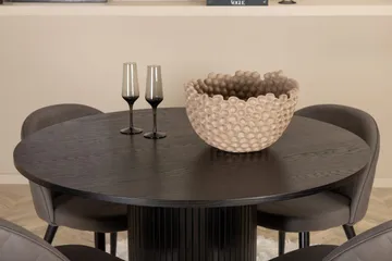Bianca Rundt Spisebord med 4stk Velvet Spisestol - Møbler - Bord - Spisegruppe