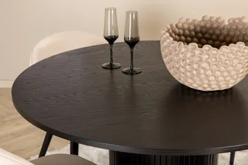 Bianca Rundt Spisebord med 4stk Velvet Spisestol - Møbler - Bord - Spisegruppe