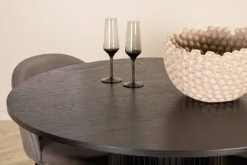 Bianca Rundt Spisebord med 4stk Velvet Spisestol - Møbler - Bord - Spisegruppe