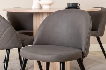 Bianca Rundt Spisebord med 4stk Velvet Spisestol - Møbler - Bord - Spisegruppe