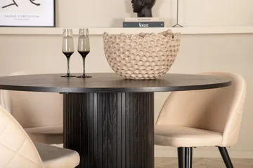 Bianca Rundt Spisebord med 4stk Velvet Spisestol - Møbler - Bord - Spisegruppe