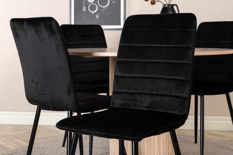 Bianca Rundt Spisebord med 4stk Windu Lyx Spisestol - Møbler - Bord - Spisegruppe