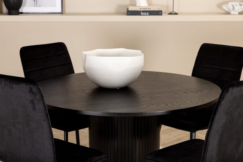 Bianca Rundt Spisebord med 4stk Windu Lyx Spisestol - Møbler - Bord - Spisegruppe