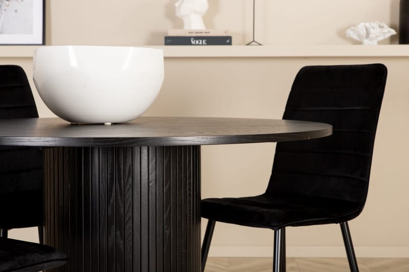 Bianca Rundt Spisebord med 4stk Windu Lyx Spisestol - Møbler - Bord - Spisegruppe