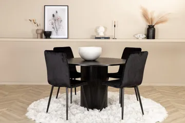 Bianca Rundt Spisebord med 4stk Windu Lyx Spisestol - Møbler - Bord - Spisegruppe