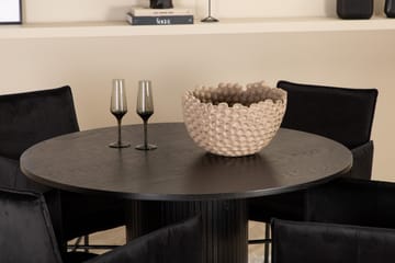 Bianca Rundt Spisebord med 4stk Pippi Spisestol - Møbler - Bord - Spisegruppe